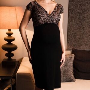 Elegant Black Lace Maternity dress
